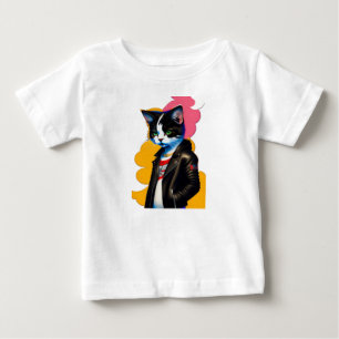 Para Bebê Camiseta Cool Cat Baby