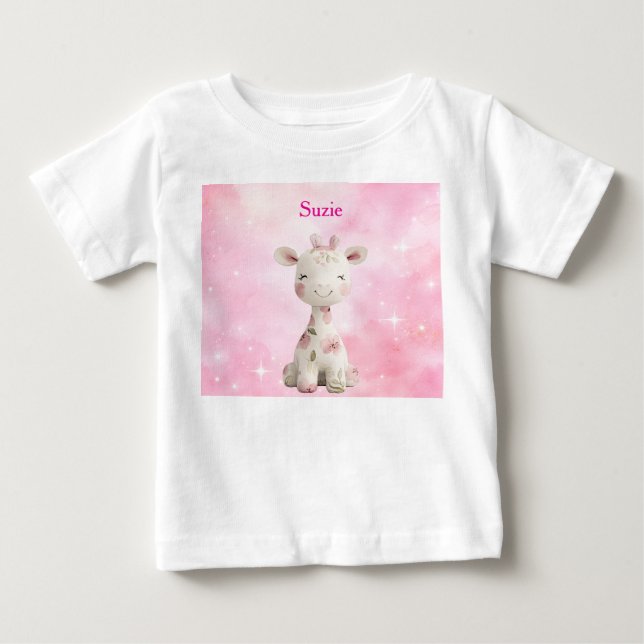 Para Bebê Camiseta Cor-de-Rosa Editável Camiseta Chinesa (Frente)