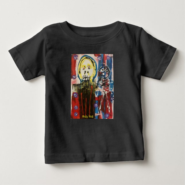 Para Bebê Camiseta Crânio Skully (Frente)