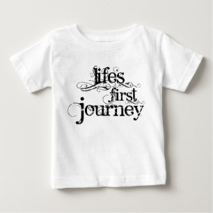 Para Bebê Camiseta Criança "A Primeira Viagem da Vida"