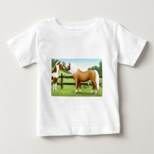 Para Bebê Camiseta Criança de Amigos Cavalos
