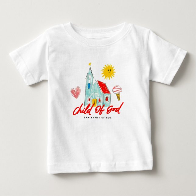 Para Bebê Camiseta Cristã Eu Sou Filho de Deus | Fé & Em (Frente)
