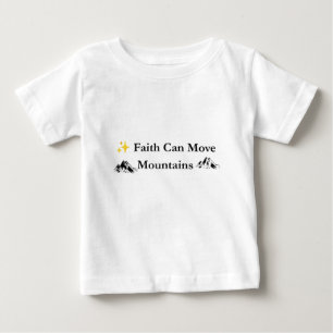 Para Bebê Camiseta Cristã Fé Pode Mover Montanhas