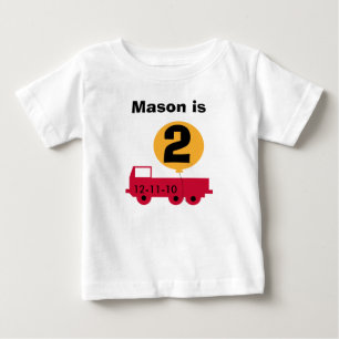 Para Bebê Camiseta customizável do aniversário do caminhã