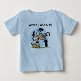 Para Bebê Camiseta customizável do aniversário do cão de