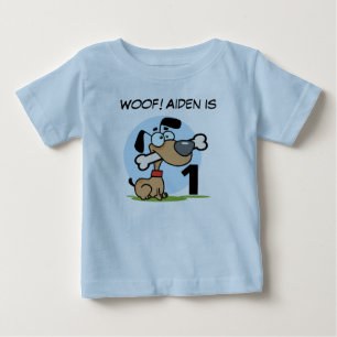 Para Bebê Camiseta customizável do aniversário do cão de