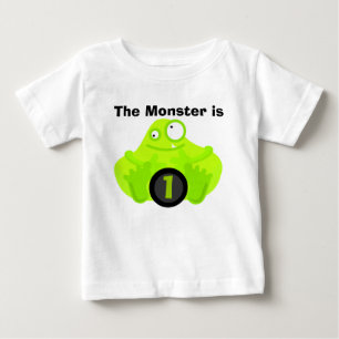 Para Bebê Camiseta customizável do aniversário do monstro