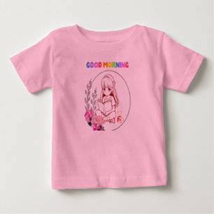 Para Bebê Camiseta Cute Baby Girl Lendo Livro