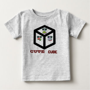 Para Bebê Camiseta Cute Cube