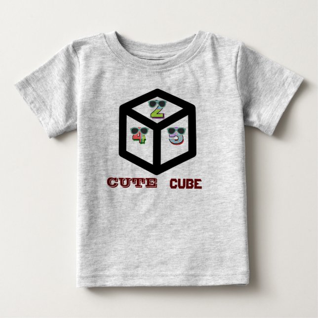 Para Bebê Camiseta Cute Cube (Frente)