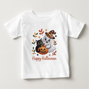 Para Bebê Camiseta Cute Halloween - Bordado Whimsical