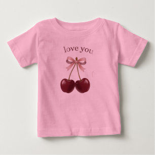 Para Bebê Camiseta Cute Pink Cherry Love You – Laço & C Doce