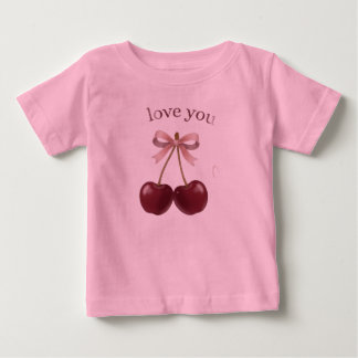 Para Bebê Camiseta Cute Pink Cherry Love You – Laço & C Doce