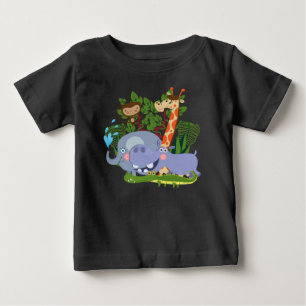 Para Bebê Camiseta Cute Safari Animal Baby Raglan