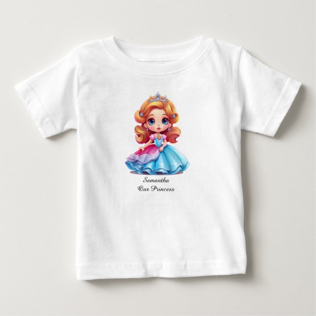 Para Bebê Camiseta da princesa com texto editável (Frente)