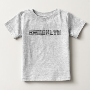 Para Bebê Camiseta da tipografia de Brooklyn NY, BK, New