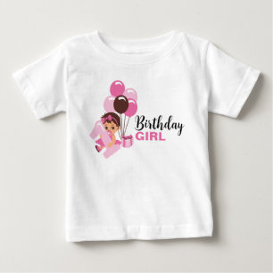 Para Bebê Camiseta de 1º Aniversário com Balões
