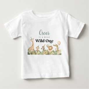 Para Bebê Camiseta de 1º Aniversário Wild One Safari Animais