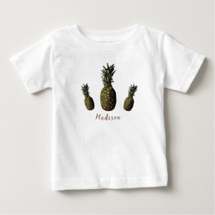 Para Bebê Camiseta de abacaxi
