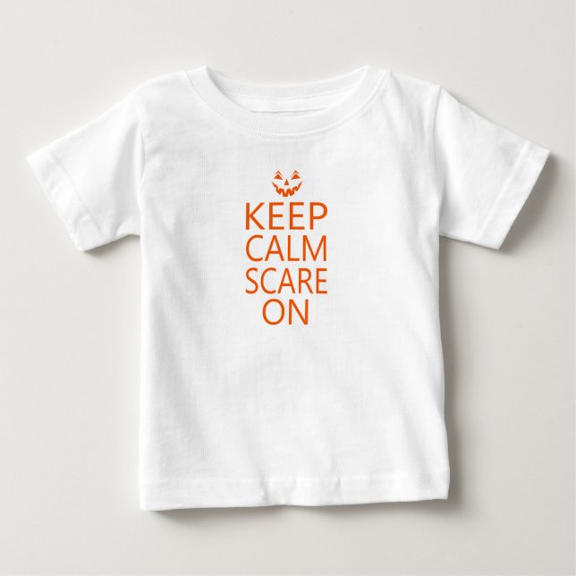 Para Bebê Camiseta de Abóbora Assustadora Keep Calm (Frente)