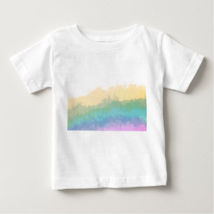 Para Bebê Camiseta de aguarela arco-íris de pincelada fofa
