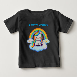 Para Bebê Camiseta de Algodão - Unicórnio da Moda