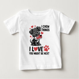 Para Bebê Camiseta de Amante de Cachorro Fofo