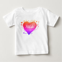 Para Bebê Camiseta de Amor Coração
