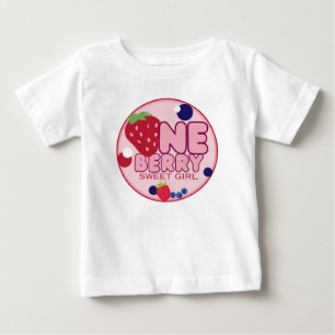 Para Bebê Camiseta de Aniversário da Menina Doce de Uma Frut