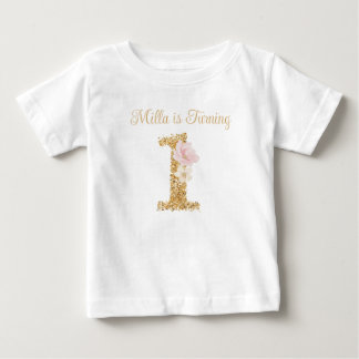 Para Bebê Camiseta de Aniversário de 1 Ano do Coelho de Jard