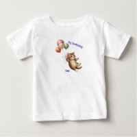 Camiseta de Aniversário de 1 Ano do Gatinho Fofo