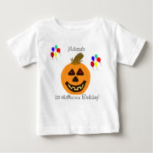 Camiseta de Aniversário de 1rua Halloween Pumpkin 