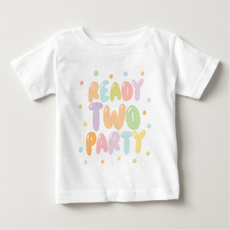 Para Bebê Camiseta de Aniversário de 2 anos Ready Two Party 
