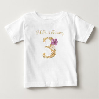 Para Bebê Camiseta de Aniversário de 3 anos do Coelho de Jar
