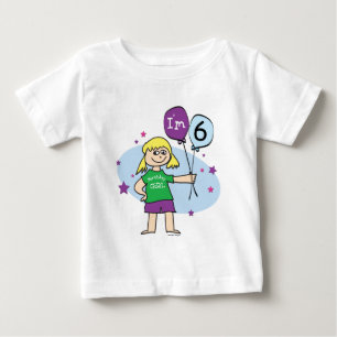 Para Bebê Camiseta de aniversário de 6