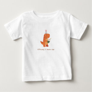 Para Bebê Camiseta de Aniversário de Dinossauro Oficialmente
