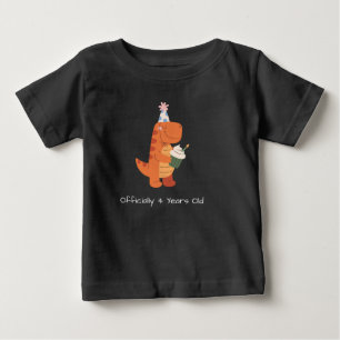 Para Bebê Camiseta de aniversário de meninos dinossauros ofi