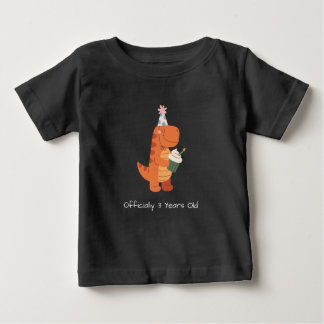 Para Bebê Camiseta de aniversário de meninos dinossauros ofi