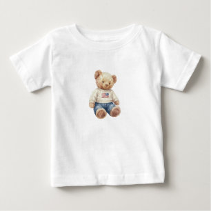 Para Bebê Camiseta de aniversário de ursinho menino gêmeos