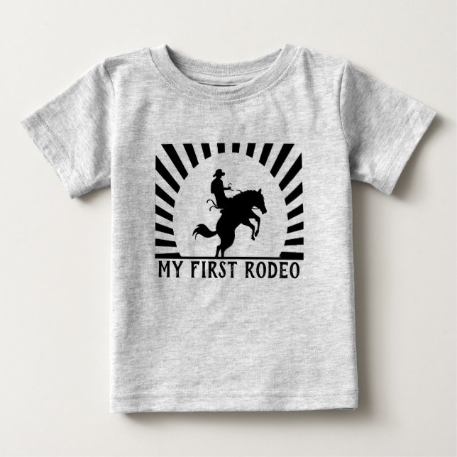 Para Bebê Camiseta de Aniversário do Primeiro Rodeio (Frente)