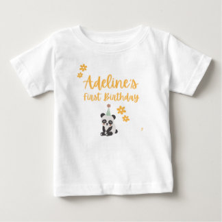Para Bebê Camiseta de Aniversário Personalizada de Panda