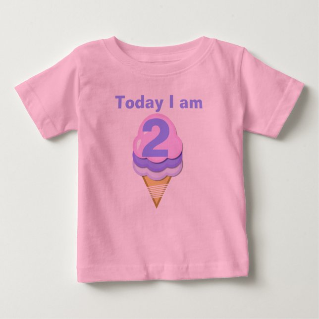 Para Bebê Camiseta de aniversário personalizável Cone do sor (Frente)