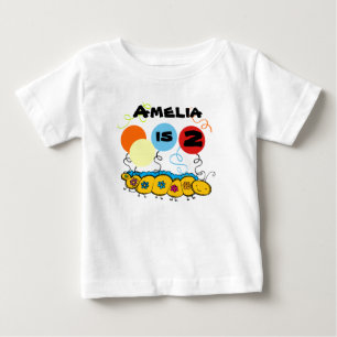 Para Bebê Camiseta de aniversário personalizável da lagarta