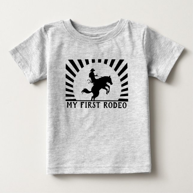 Para Bebê Camiseta de Aniversário Primeiro Rodeio (Frente)