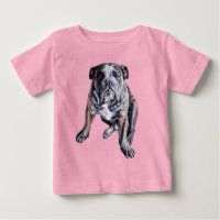 Camiseta de Arte Buldogue Camiseiros T-Shirts e On