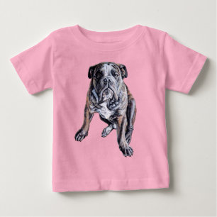 Para Bebê Camiseta de Arte Buldogue Camiseiros T-Shirts e On