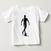 Camiseta de arte com silhueta de jogador de futebo
