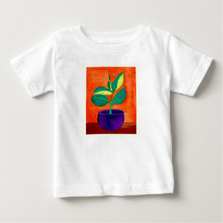 Para Bebê Camiseta De Arte De Plantas Pintadas Por Brincadei