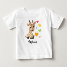 Para Bebê Camiseta de bebé com nome personalizado | Girafa d
