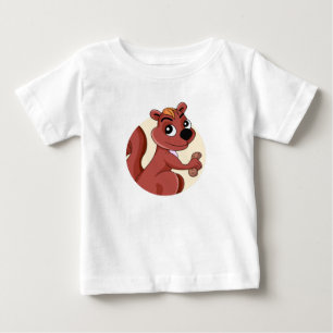 Para Bebê Camiseta de bebé de esquilo de desenho animado fof